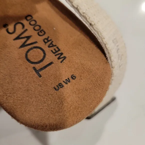 TOMS Women's laudine Slingback Cork Wedge Platform Sandals SIZE 6 NWOT