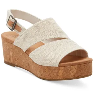TOMS Women's laudine Slingback Cork Wedge Platform Sandals SIZE 6 NWOT