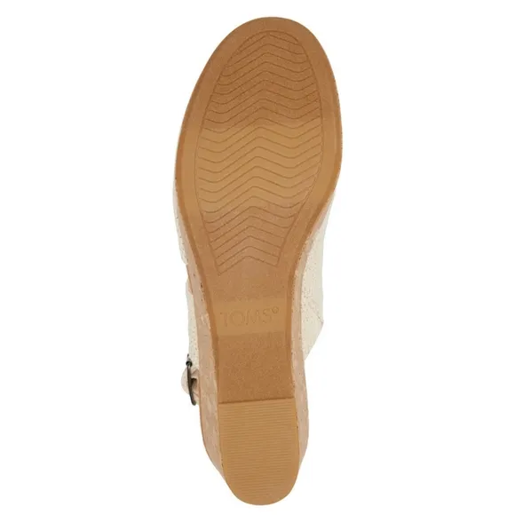 TOMS Women's laudine Slingback Cork Wedge Platform Sandals SIZE 6 NWOT