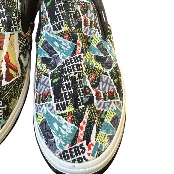 TOMS X MARVEL AVENGER BAJA SLIP ON CANVAS SHOES SIZE 14