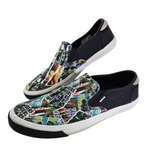 TOMS X MARVEL AVENGER BAJA SLIP ON CANVAS SHOES SIZE 14