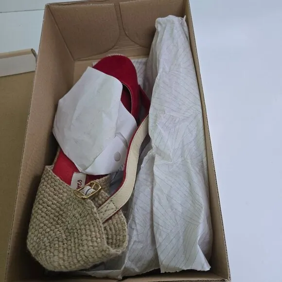 Toni Pons NIB Espardrille Lloret Vermell Red Wedge Sandal Size 40/9
