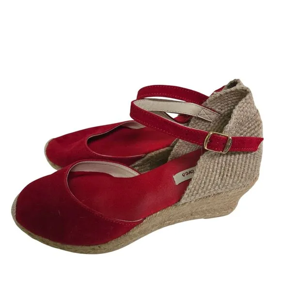 Toni Pons NIB Espardrille Lloret Vermell Red Wedge Sandal Size 40/9