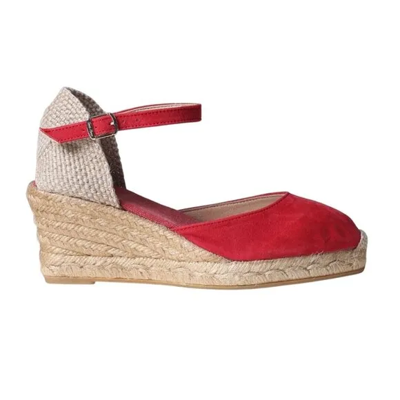 Toni Pons NIB Espardrille Lloret Vermell Red Wedge Sandal Size 40/9