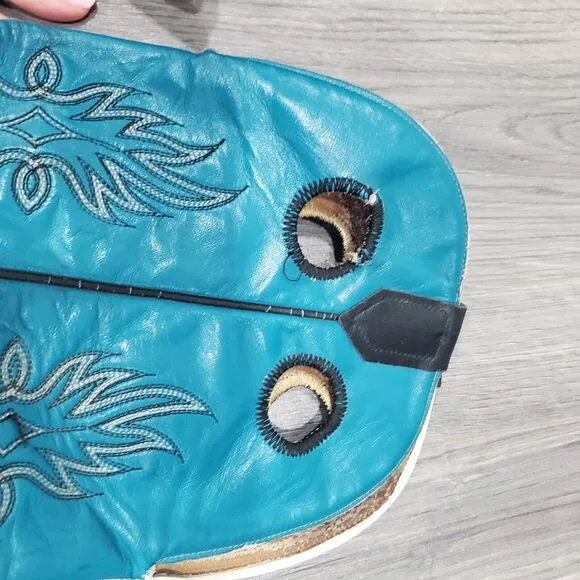 Tony Lama Boots Buckaroo Womens 10D Blue Black Western Rodeo Cowgirl