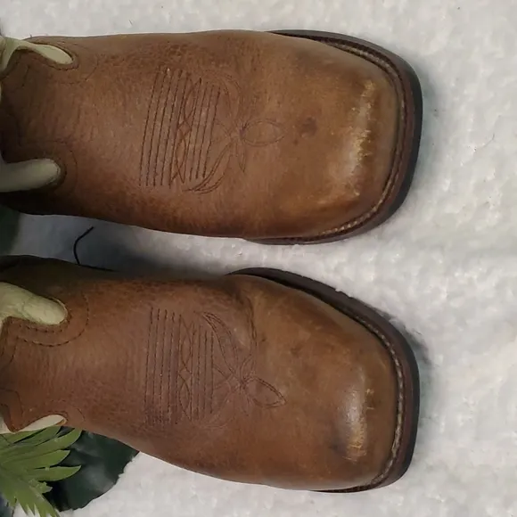Tony Lama Boots Rojo Brindle LL400  Kids Size 4D brown and tan Cowboy western