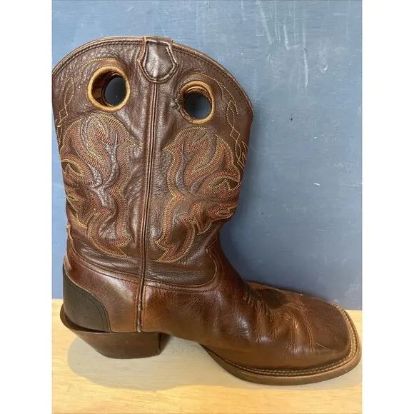 Tony Lama Mens Boots Size 10.5 EE Western Boots Cowboy Brown Embroidered  RR9009