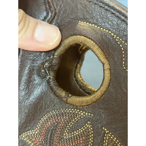 Tony Lama Mens Boots Size 10.5 EE Western Boots Cowboy Brown Embroidered  RR9009