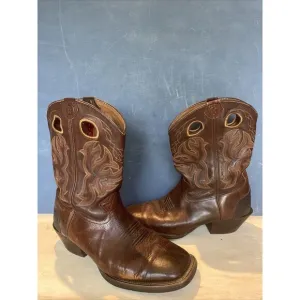 Tony Lama Mens Boots Size 10.5 EE Western Boots Cowboy Brown Embroidered  RR9009