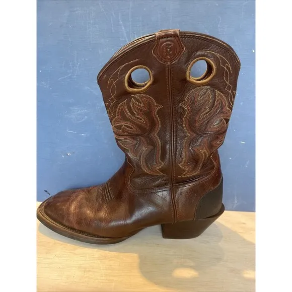 Tony Lama Mens Boots Size 10.5 EE Western Boots Cowboy Brown Embroidered  RR9009