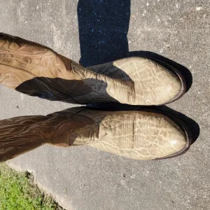 Tony Lama Tan and Brown Cowboy Boots