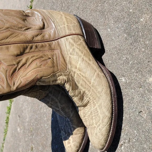 Tony Lama Tan and Brown Cowboy Boots