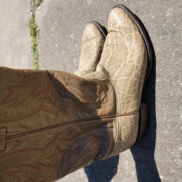 Tony Lama Tan and Brown Cowboy Boots