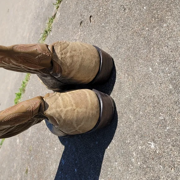 Tony Lama Tan and Brown Cowboy Boots
