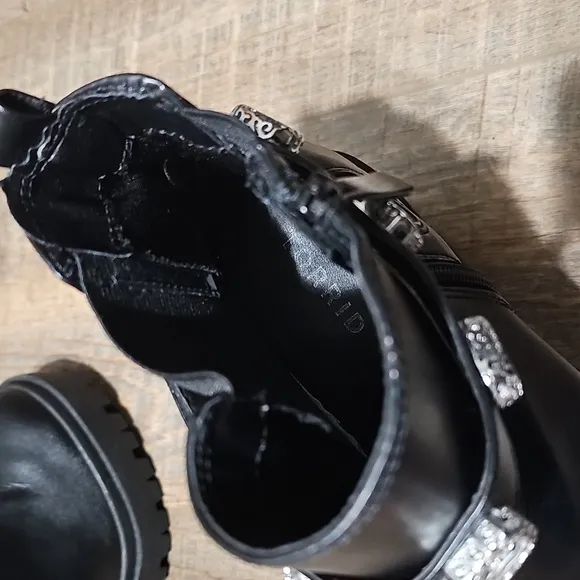 Torrid Black Jeweled Black Heeled Boots Size 9