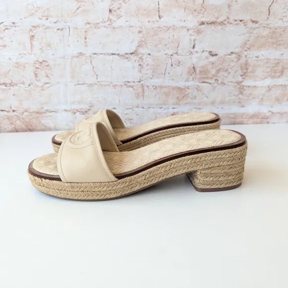 Tory Burch Cream Quilted Women's Slides