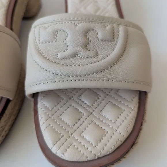 Tory Burch Cream Quilted Women's Slides