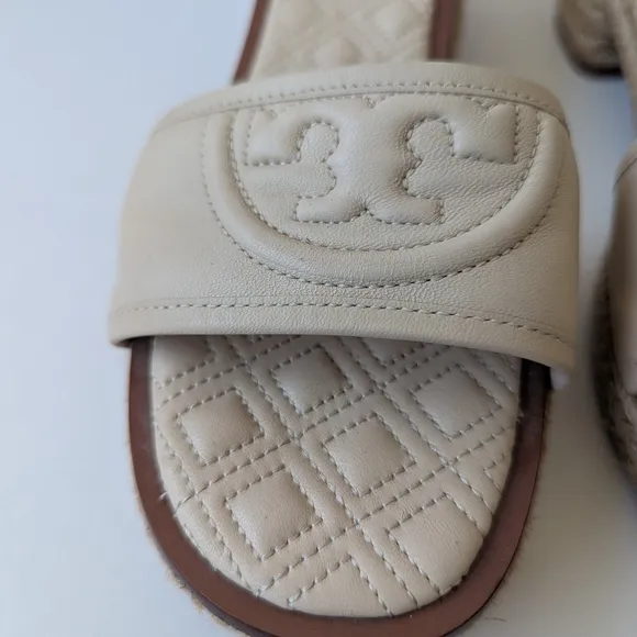 Tory Burch Cream Quilted Women's Slides