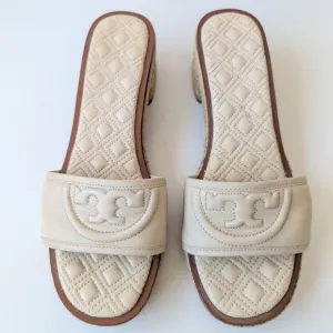 Tory Burch Cream Quilted Women's Slides
