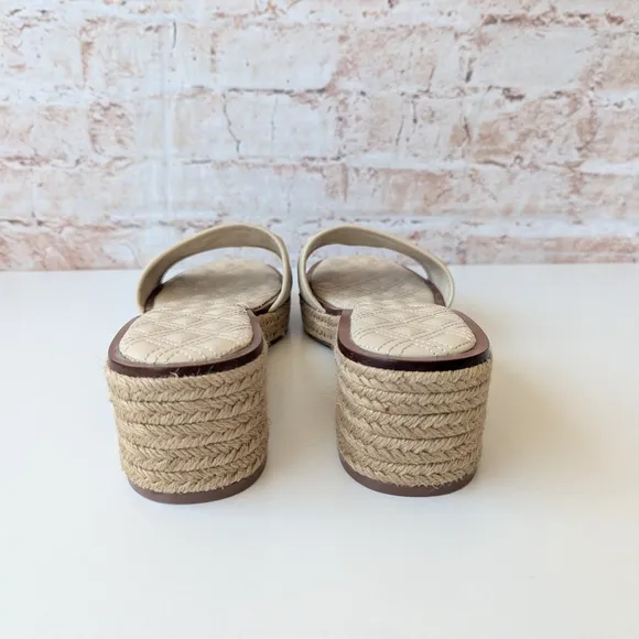 Tory Burch Cream Quilted Women's Slides