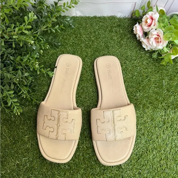 Tory Burch Ines Dolce de Leche Leather slide size 10.5 women’s