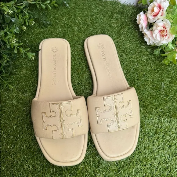 Tory Burch Ines Dolce de Leche Leather slide size 10.5 women’s