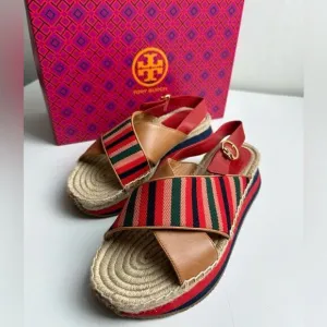 Tory Burch Daisy Sport Sandals Desert Camel Size 9