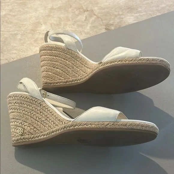 Tory Burch Ivory  Wedge Sandals 8.5