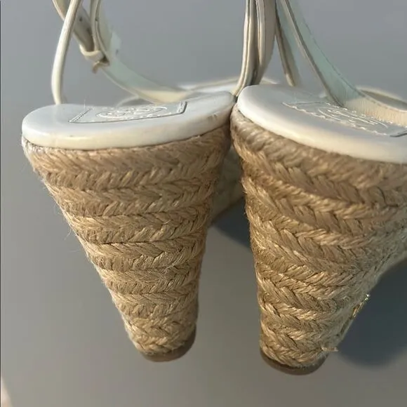 Tory Burch Ivory  Wedge Sandals 8.5