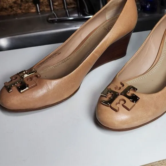 Tory Burch Tan Wedge Shoes