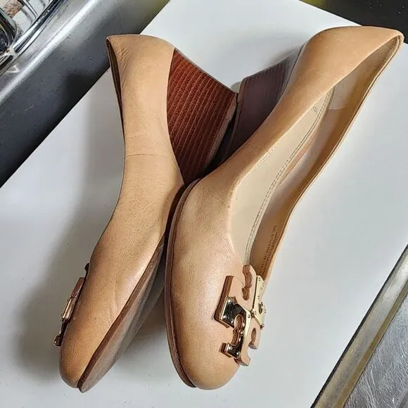 Tory Burch Tan Wedge Shoes