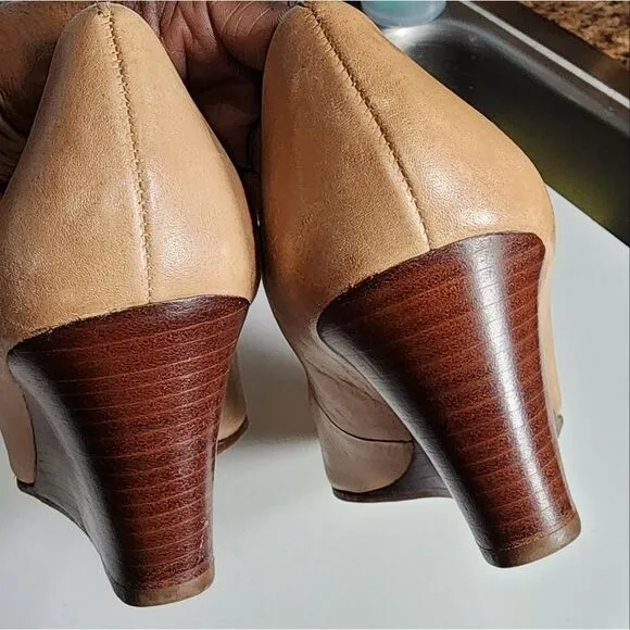 Tory Burch Tan Wedge Shoes