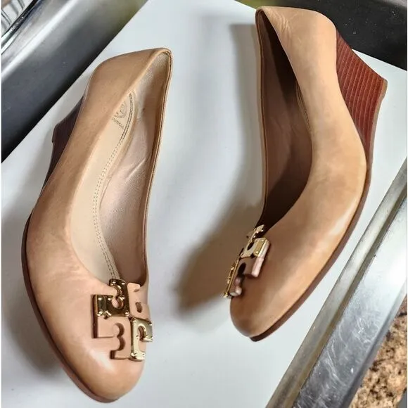 Tory Burch Tan Wedge Shoes