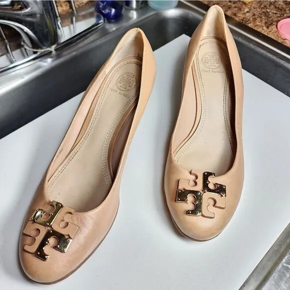 Tory Burch Tan Wedge Shoes