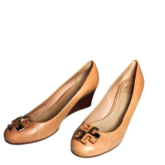 Tory Burch Tan Wedge Shoes