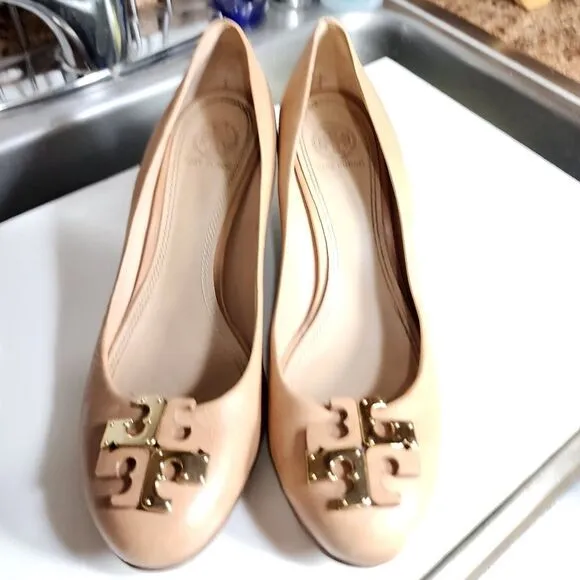 Tory Burch Tan Wedge Shoes