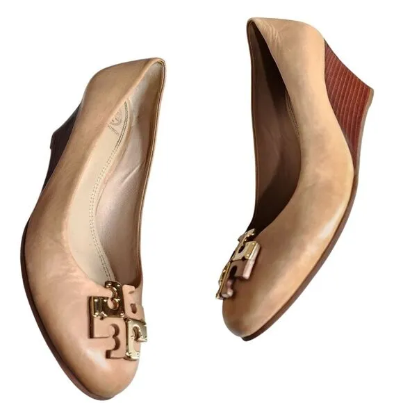 Tory Burch Tan Wedge Shoes