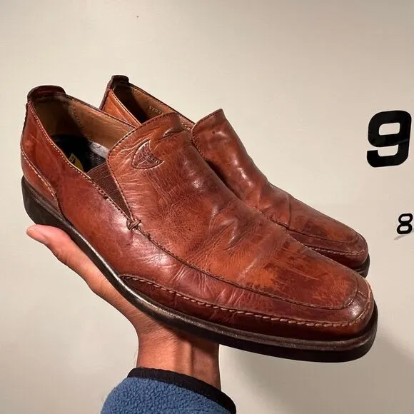 Toschi Brown Leather Loafers Mens 9
