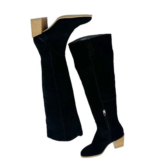 TREASURE &amp; BOND Women's Dylan Over-the-Knee Black Suede Boots size 7M NWOB