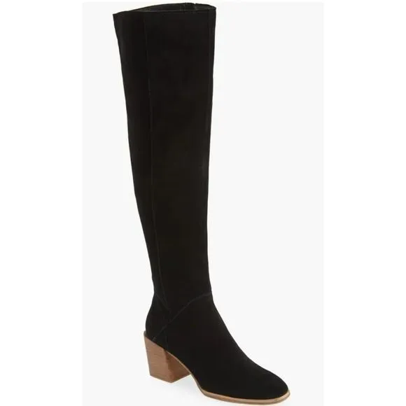 TREASURE &amp; BOND Women's Dylan Over-the-Knee Black Suede Boots size 7M NWOB