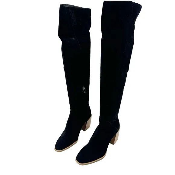 TREASURE &amp; BOND Women's Dylan Over-the-Knee Black Suede Boots size 7M NWOB