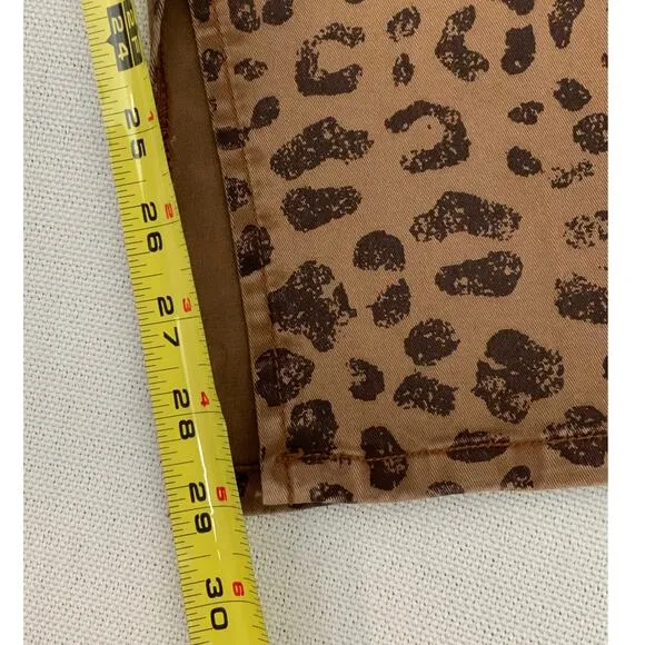 TRU LUXE leopard print hi‎ waist straight jean in brown animal print NWT size 12