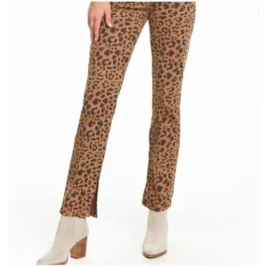 TRU LUXE leopard print hi‎ waist straight jean in brown animal print NWT size 12