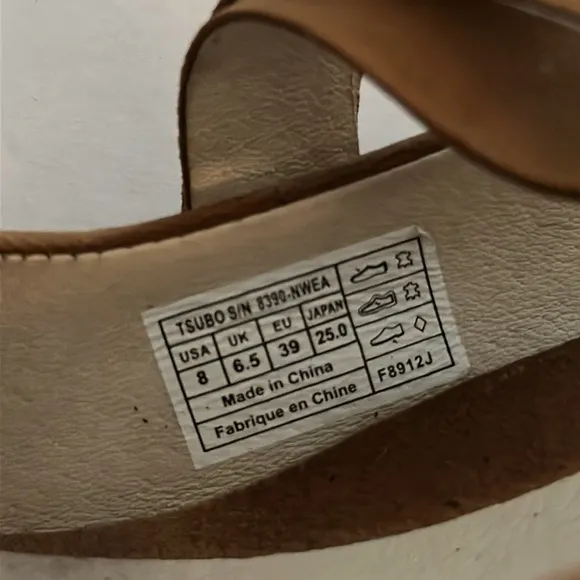 Tsubo Womens Shoes 8 Brown Wedge Mary Janes Hidden Heels Suede Leather
