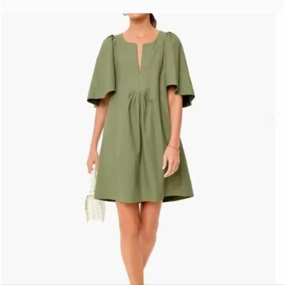 Tuckernuck Pomander Place Finley Flutter Sleeve Dress Size Medium Sage Green