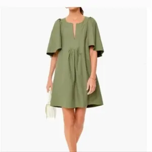 Tuckernuck Pomander Place Finley Flutter Sleeve Dress Size Medium Sage Green