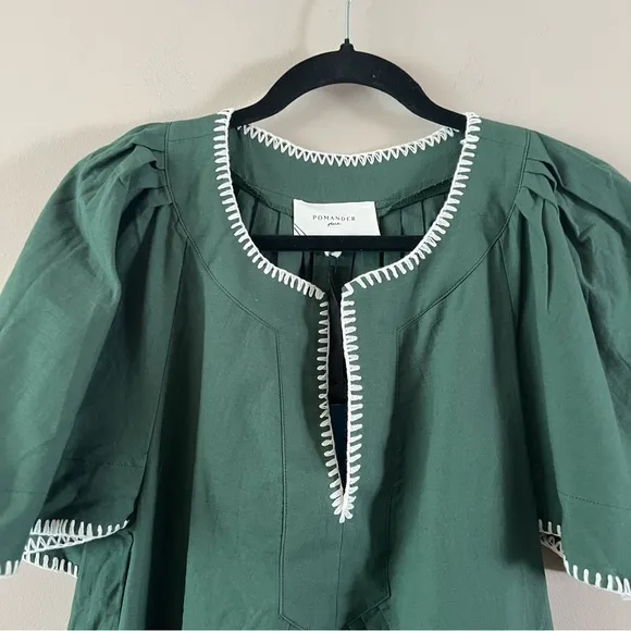 Tuckernuck Pomander place Finley flutter sleeve mini dress xl Green stitching