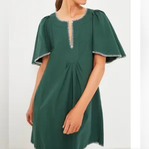 Tuckernuck Pomander place Finley flutter sleeve mini dress xl Green stitching