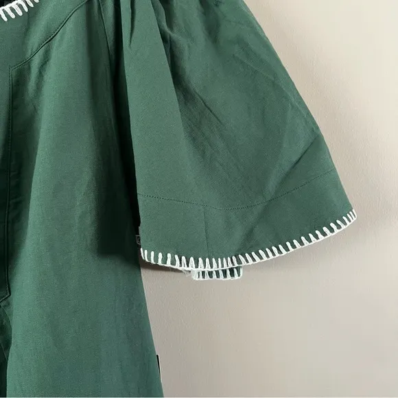 Tuckernuck Pomander place Finley flutter sleeve mini dress xl Green stitching