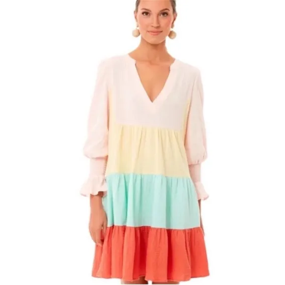 Tuckernuck Pomander Place Kenzo Long Sleeve Tiered Mini Sorbet Pastel Size Small